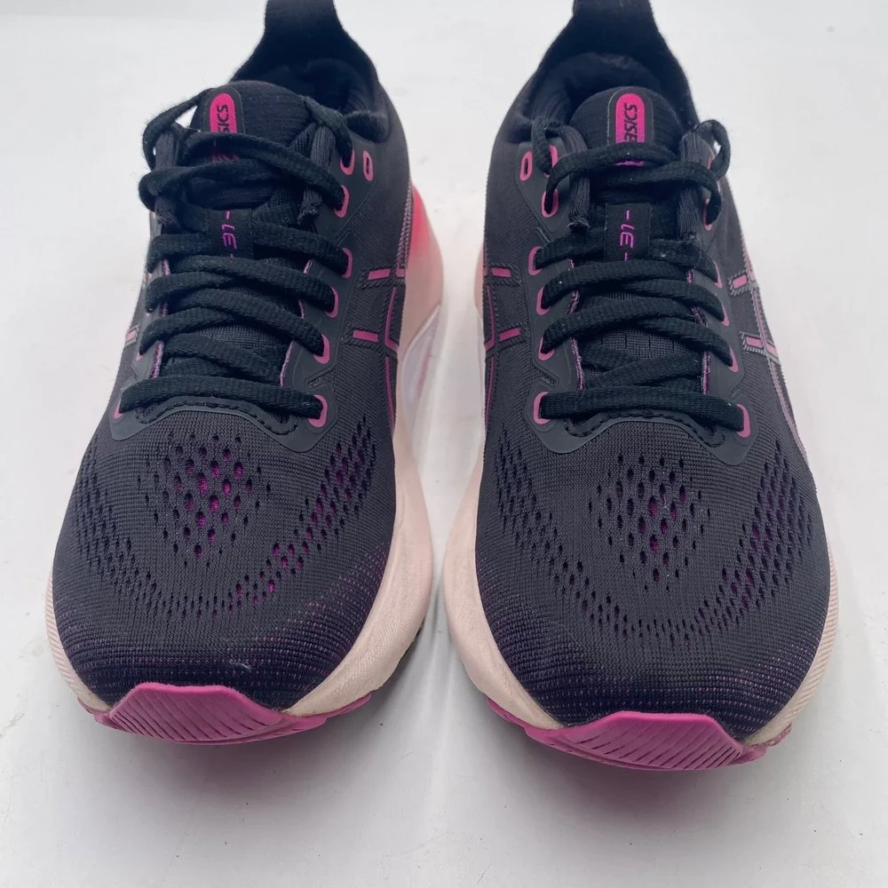 ASICS GEL-KAYANO 31 Running Shoes Womens 6 Black Pink Stability 1012B670 Sneaker